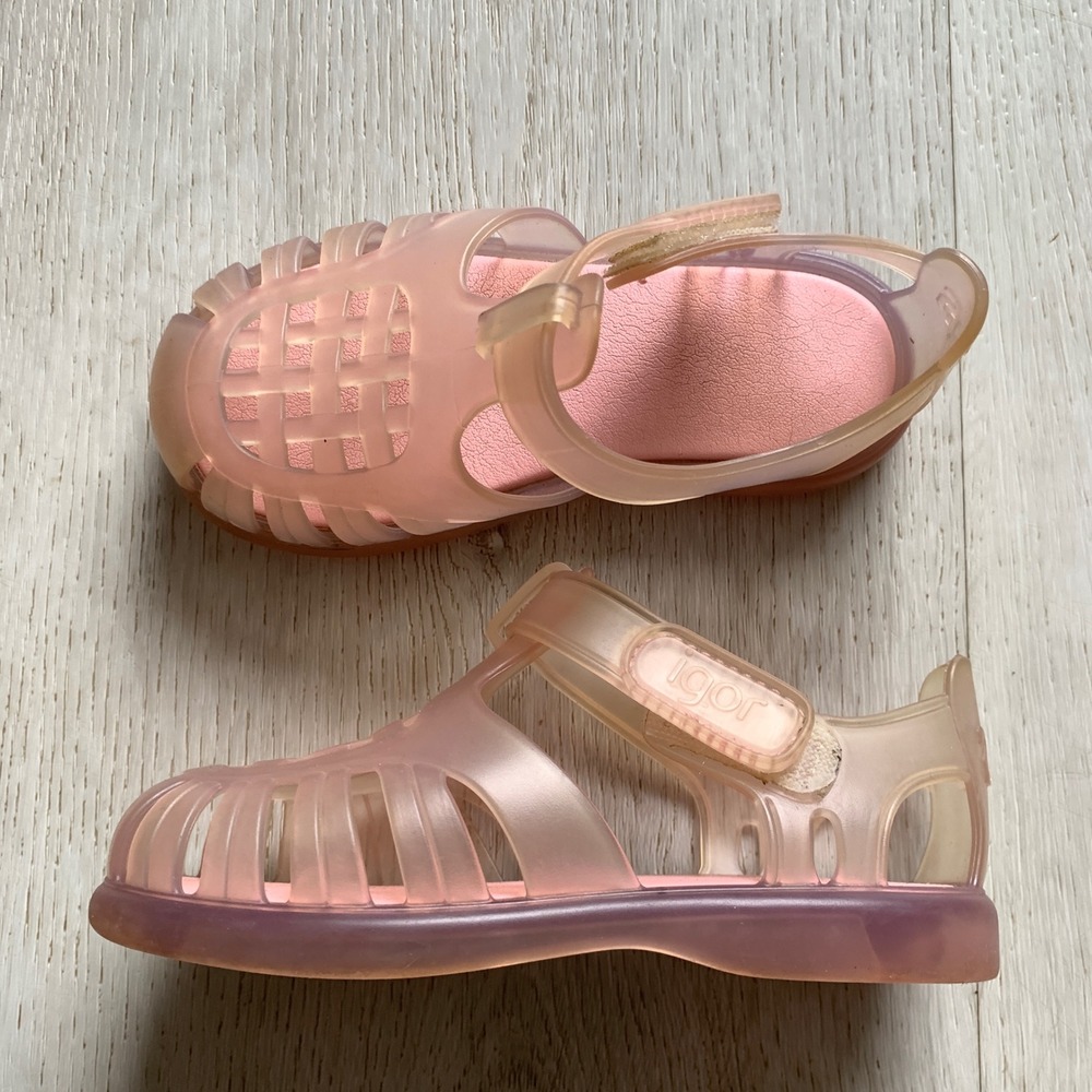 Igor Tobby Solid Toddler Girls Pink Jelly Sandals beach‎ spring summer